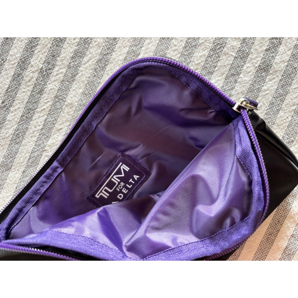 Tumi for Delta Black and Purple Zipper Pouch - Picture 2 of 5